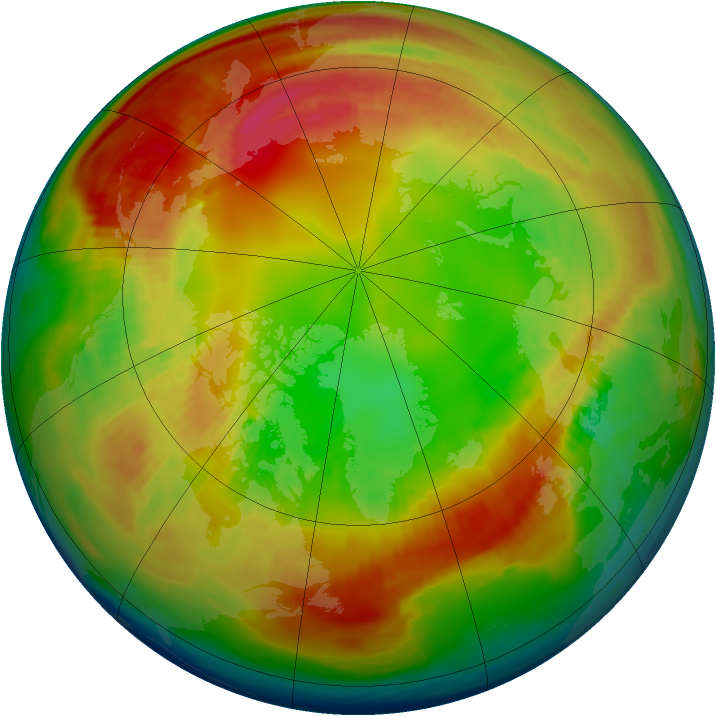 Arctic ozone map for 09 February 1980
